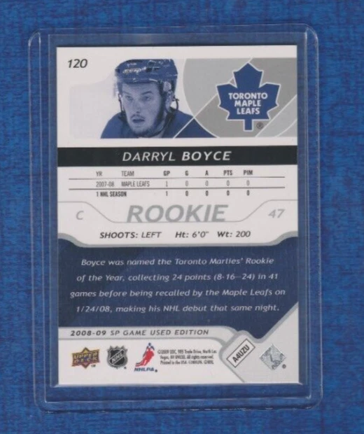 2008-09 SP Game Used Edition Rookie 762 /999 # 120 Darryl Boyce - Image 2 of 2