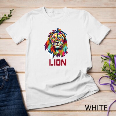 Cool Trendy Lion Geometric African Animal Leo Cat Gift Shirt Unisex T-shirt