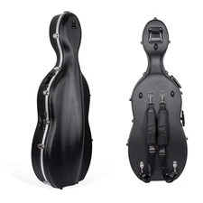 Crossrock 3/4 & 4/4 ABS Molded Hardshell Cello Case with Wheels,Violoncello Case