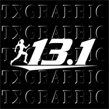 13.1 Marathon Decal Vinyl Sticker Woman Runner Swoosh Logo Running Run Jogging