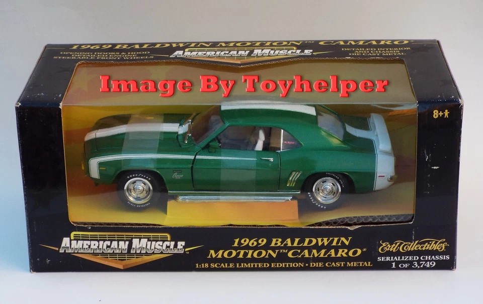 Ertl American Muscle 1969 Baldwin Motion Camaro escala 1:18 L.E. Metal fundido a presión Foto 2 de 4