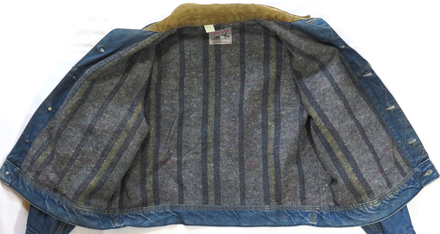 Lee Storm Rider Vintage Denim Jacket 1970's Blanket Lined Two 
