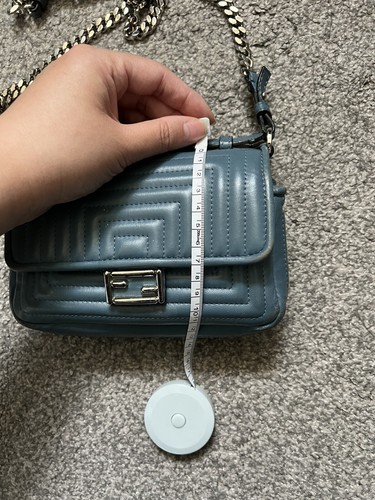 Fendi blue micro double baguette bag with palladium hardware and box - Picture 12 of 24
