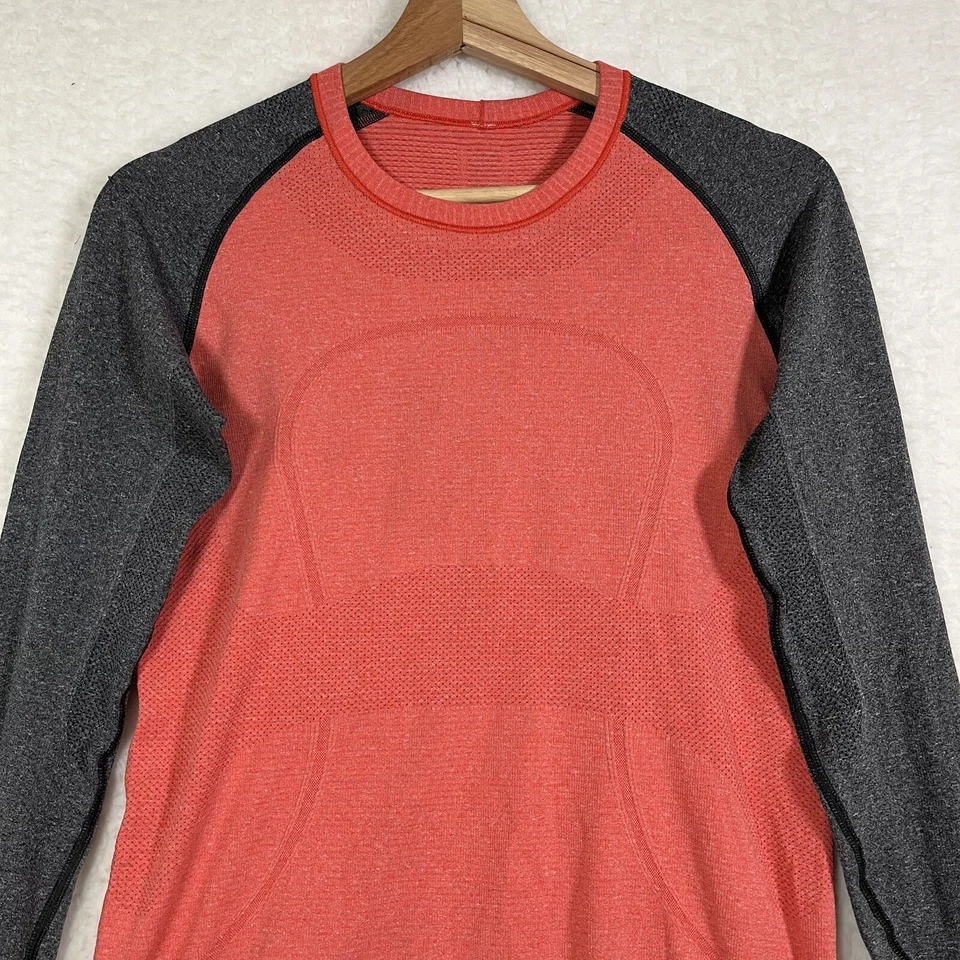 Lululemon Run Swiftly Tech  Orange Gray Heather Long Sleeve Shirt Size 2, 4? - Image 3 of 4