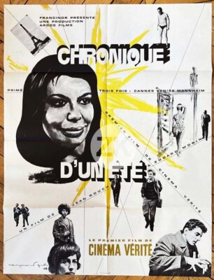 CHRONIK EINES SOMMERS J. ROUCH Paris Parolini E. MORIN Eiffel R. GID Poster 1962