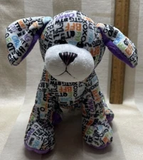 Ganz Webkinz Texting Puppy Dog Plush Stuffed Animal No Code Purple White