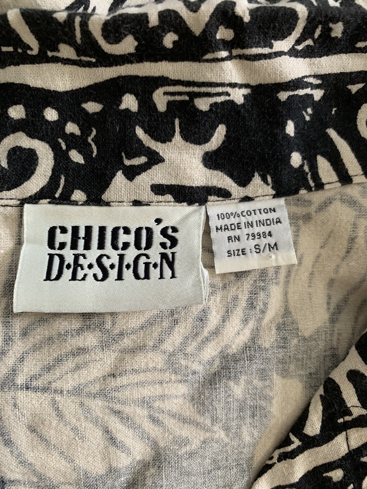 Chico’s Design Size Small Medium Patterned Beige … - image 8