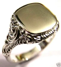 Size T 1/2 Kaedesigns Genuine Solid Sterling Silver Square Engraved Signet Ring