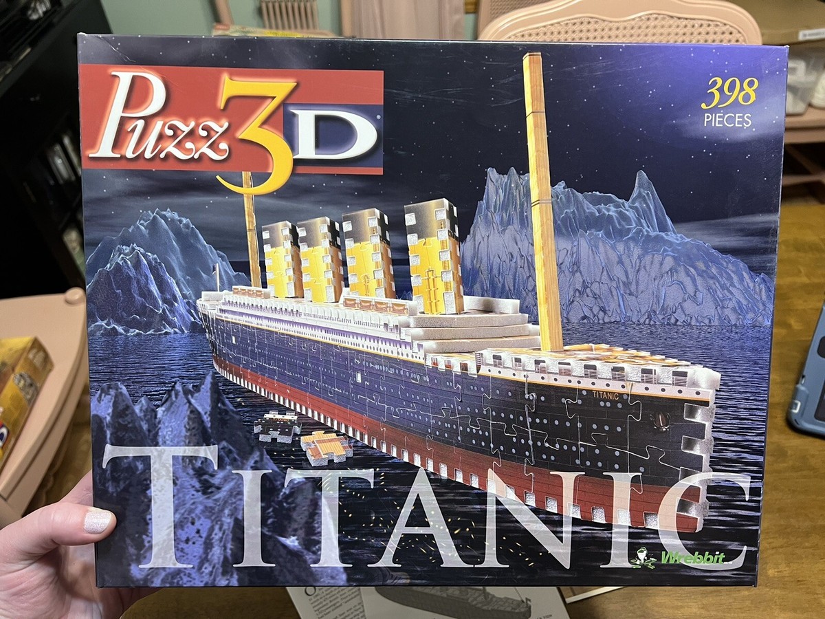 Vintage Puzz 3D Puzzle Titanic opened box 398 pieces Wrebbit 1997