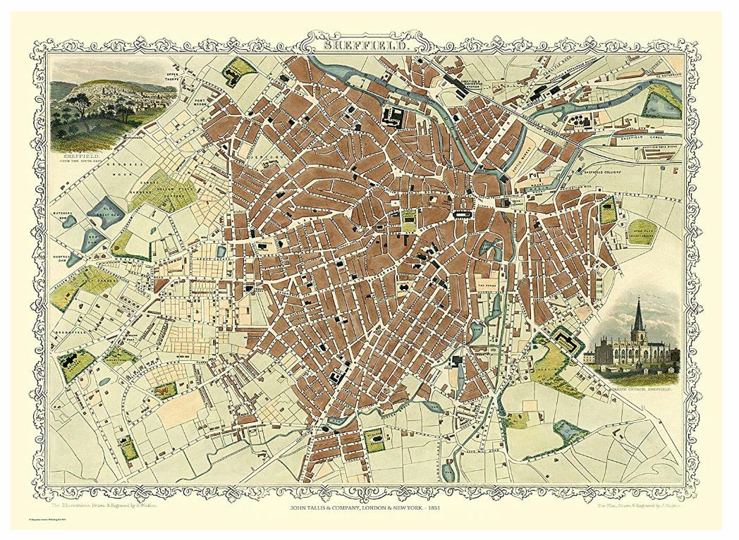 History Portal Sheffield 1851 John Tallis 1000 Piece Jigsaw 690mm x 480mm (jg)