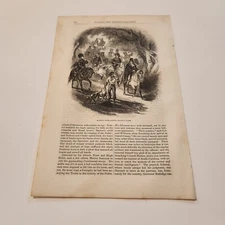 Francis Marion Approaching Gates Camp Revolutionary War c. 1858 Engraving (346)