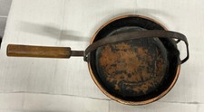 ANTICA PADELLA RAME ARCO CAMINO BOLOGNESE PER FRIGGERE 1800  PEZZA CHIODI MANO