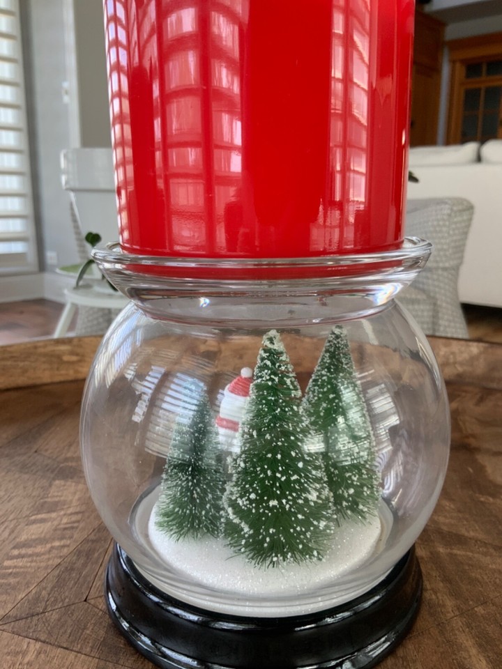 3 wick CANDLE HOLDER POLAR BEAR Pedestal Winter CLOCHE Bath and & Body