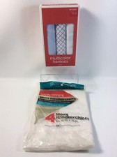 Target Men Multicolor Handkerchiefs 3 Pack 4 Pack KMart White Satin Stripe NEW