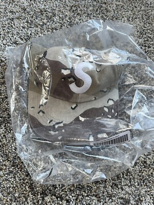 Supreme Pigment Coated Canvas S Logo 6-Panel Cap Hat Chocolate