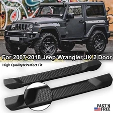 Running Boards Steps Nerf Bars Fit 20 07-2018 JEEP WRANGLER JK 2Door  W/Brackets