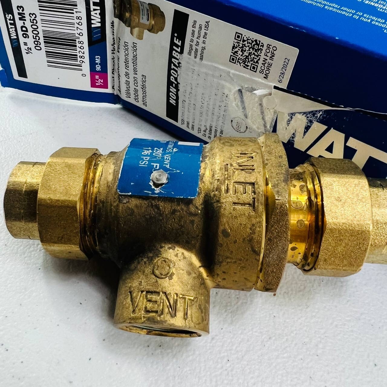 Watts 9DM3 0950053 1/2" Brass & Tubular Dual Check Valve with