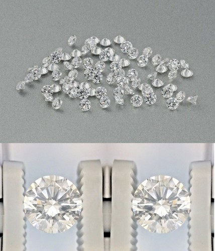 330 Pcs 5 Ct Lot Round Cut Loose Diamond I1/I2 DEF 1.5 mm Loose Gem Lot AC-95 - Picture 3 of 12