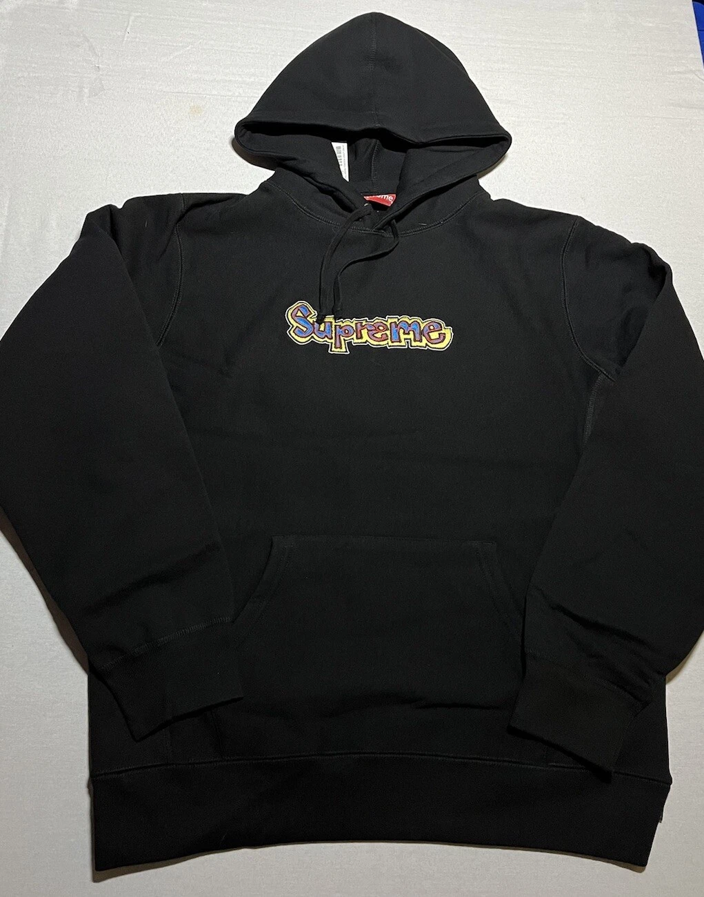 Sweat shirt à capuche logo Supreme Gonz noir taille grand neuf avec étiquettes deadstock gm8