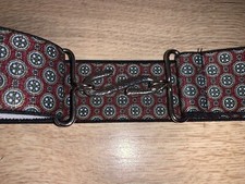 Elasticated Snake Belt Red Circle Pat 35mm Adult Boys Mens Girls xxl 60 v110