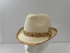 Kids Floppy Fedora Style Straw Hat Kids Size Up To 20 Inches Head Size