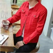 Men's Winter Casual Denim Jacket Fleece Lining Thickened Sheep Velvet Top