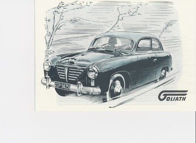 GOLIATH GP 700 1950-1957  -  PROSPEKT  - ARCHIV VERLAG FAKSIMILE - AUTOMOB