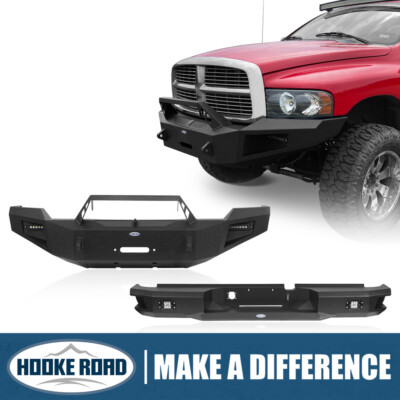 Hooke Road Front Rear Bumpers Combo w/Winch Plate for Dodge Ram 2500/3500 03-05
