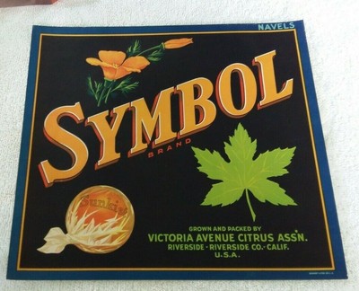 Symbol Brand Sunkist Label Victoria Avenue Citrus Assn Riverside California Ebay