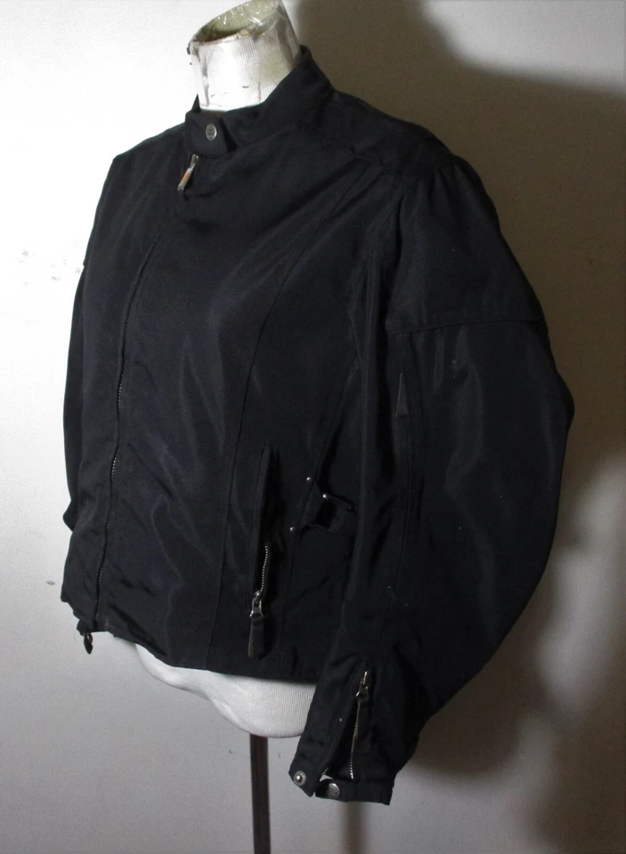 Biker POWER TRIP Black Full Zip Protective Motorcycle Jacket Size M - Image 4 of 4