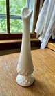 Fenton Swung Hobnail White Milk Glass Footed Bud Vase  8-3/4" Vintage