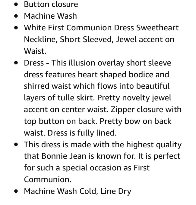 Nuevo con etiquetas Vestido Bonnie Jean Blanco Comunión Boda Niña Flor Acento Joya Talla 12  Foto 4 de 4