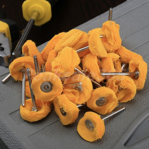 10Pc 25mm Cloth Polishing Wheel Pads Buffing Buffer Shank Mandrel Rotary Tool - Picture 4 of 8