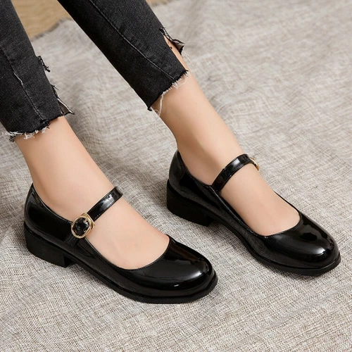 Womens Sweet Mary Jane Patent leather Dress Shoes Fashion Ankle Strap Shoes Size - Picture 7 of 29