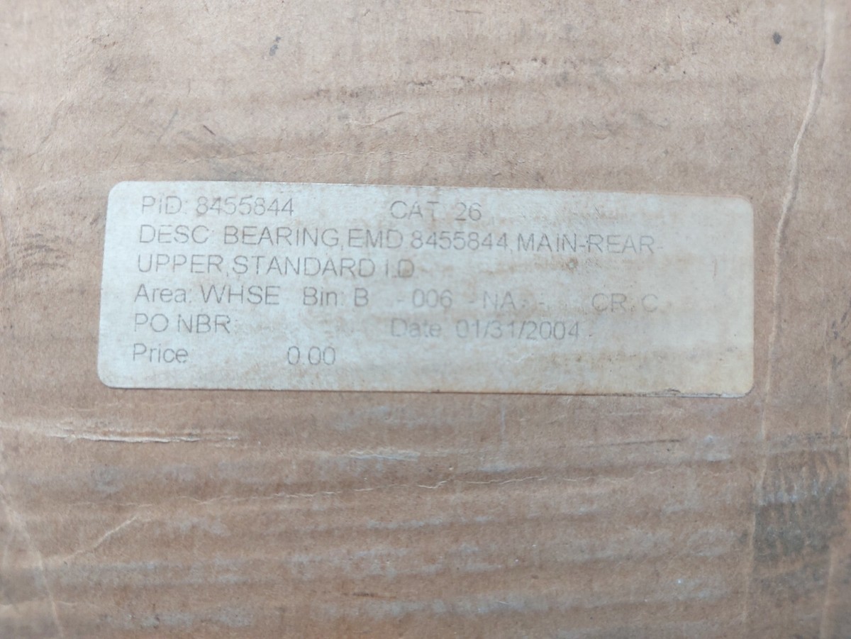 Electro Motive Diesel 8455844 Bearing Main Rear Upper Standard | eBay 