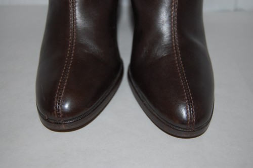 37.5/7.5❤️ Dolce & Gabbana Leather High Heels Mid Calf Tall Biker BOOTS ITALY - Picture 2 of 19