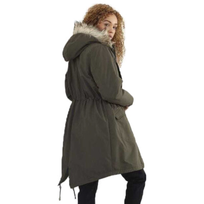 Ladies Brave Soul Charlotte Fishtail Parka Long Coat with Faux Fur
