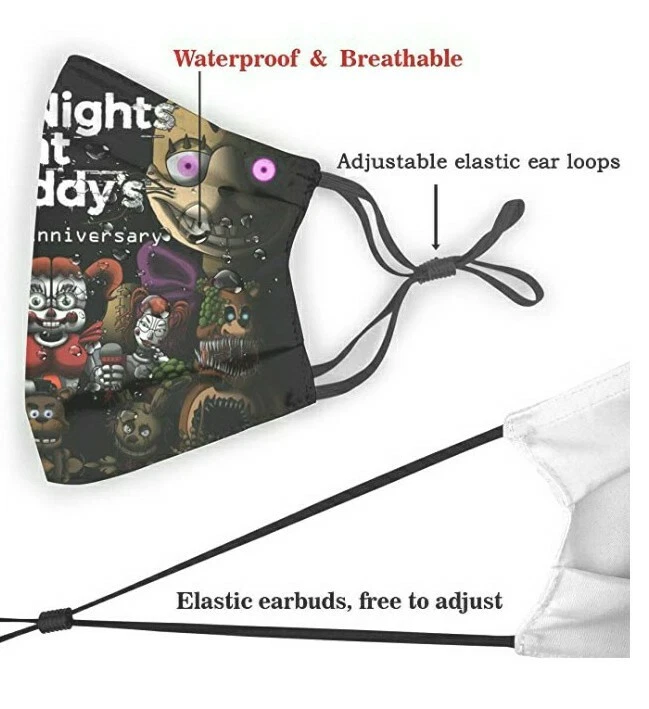 Tietouxiaozi Five Nights  Freddy's Bear Boys and Girls Half Face Cover Reusable - Image 4 of 4