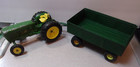 Green Farm Tractor w/ Ertl Wagon Pressed Metal