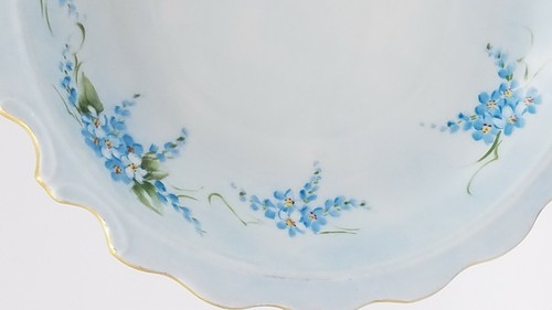 Bareuther Waldsassen Bavaria Porcelain Vegetable Dish Blue & White Flowers - Picture 4 of 6