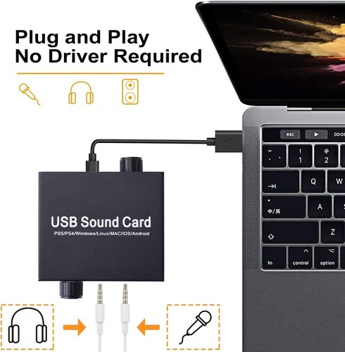 USB Sound Card External Set Top Box Computer External Convertisseur Driver Free - Photo 3/9