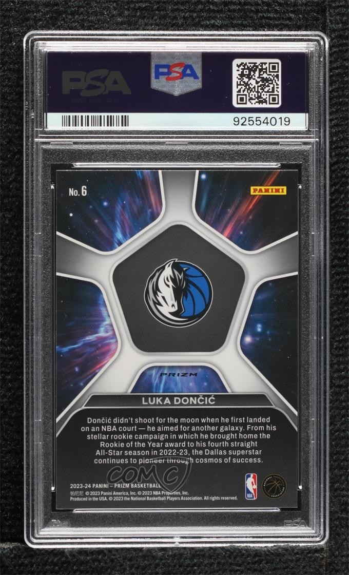 2023-24 Panini Prizm Deep Space Silver Prizm Luka Doncic #6 PSA 9 MINT view 2