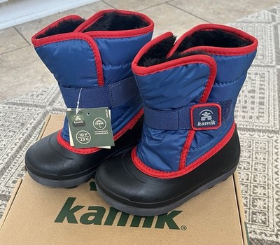 Kamik Toddler Snowbug 7 Insulated Waterproof Winter Boot Navy Red Size 10