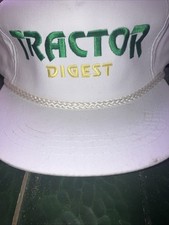 VINTAGE TRACTOR DIGEST  FARM FARMER ADVERTISING SNAPBACK TRUCKER HAT white