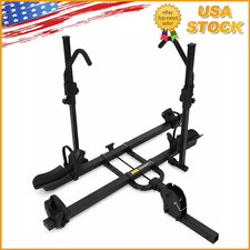 200LBS 2-Bike Rack Hitch Heavy Duty Bike Carrier Fits 2"-5" Fat Tires Car Truck