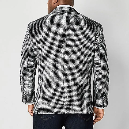 Abrigo deportivo a cuadros azul marino Stafford para hombre traje chaqueta tallas 44 a 50 S, R, L Foto 3 de 4