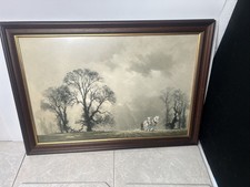 David Shepherd Vintage Winter Plough Large Framed Print Signed 86cms x 61cms