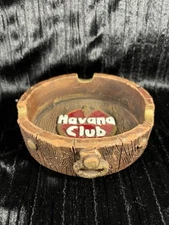 Havana Club Cigar Ashtray Super Unique Terra Cotta (?) Wood-Look Rustic Design