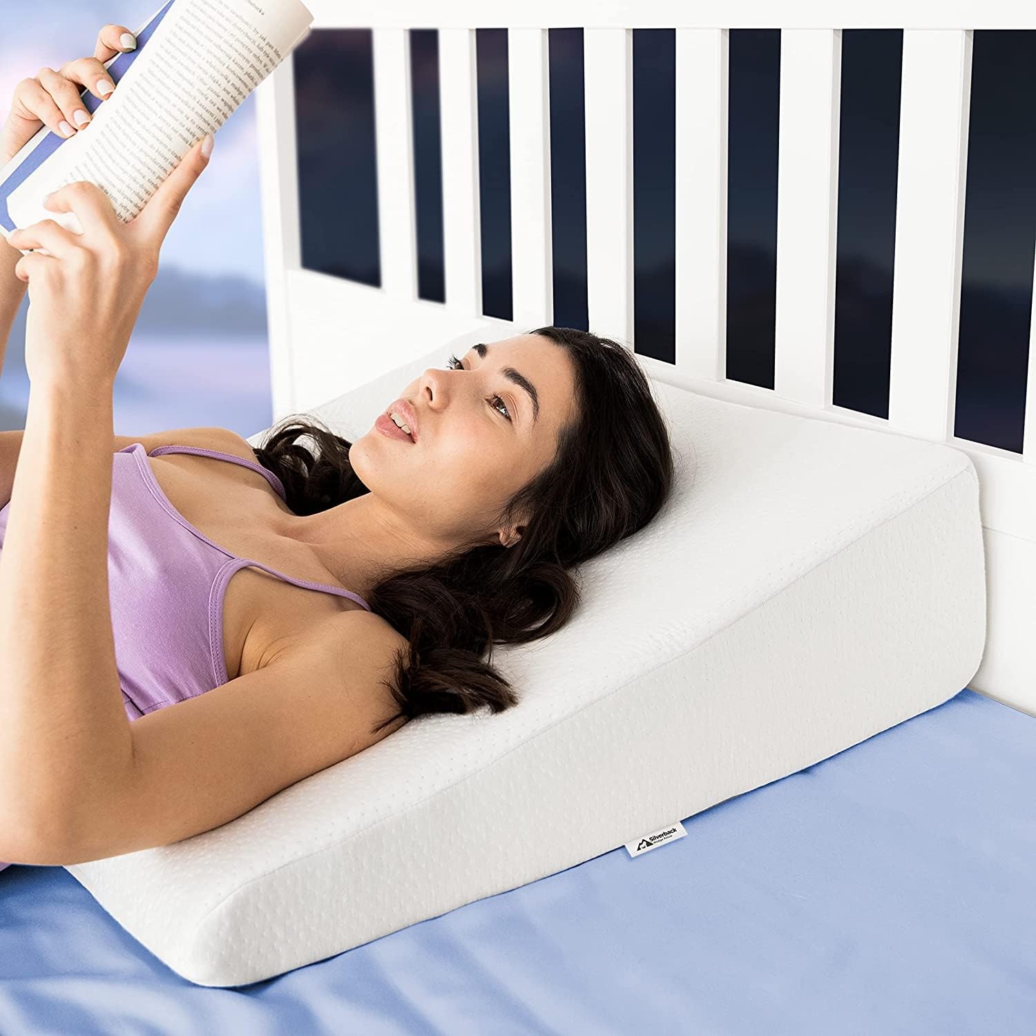 7.5 Inch Wedge Pillow for Acid Reflux Relief - Doctor Recommended Height with 2 Inch Memory Foam