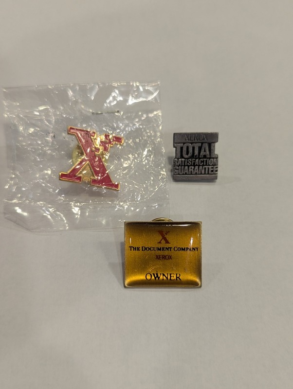 Vintage Xerox Pin Set Of 3 Owner Pin Joseph C. Wilson?